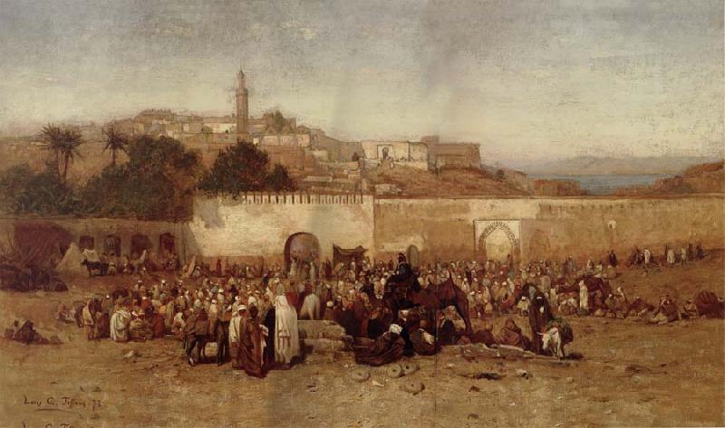 Louis Comfort Tiffany Market Day Outside the Walls of Tangiers oil painting picture